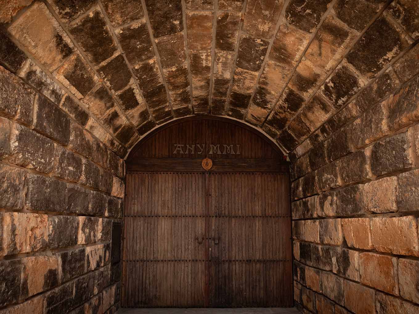 Historic entrance to the underground marés stone cellar